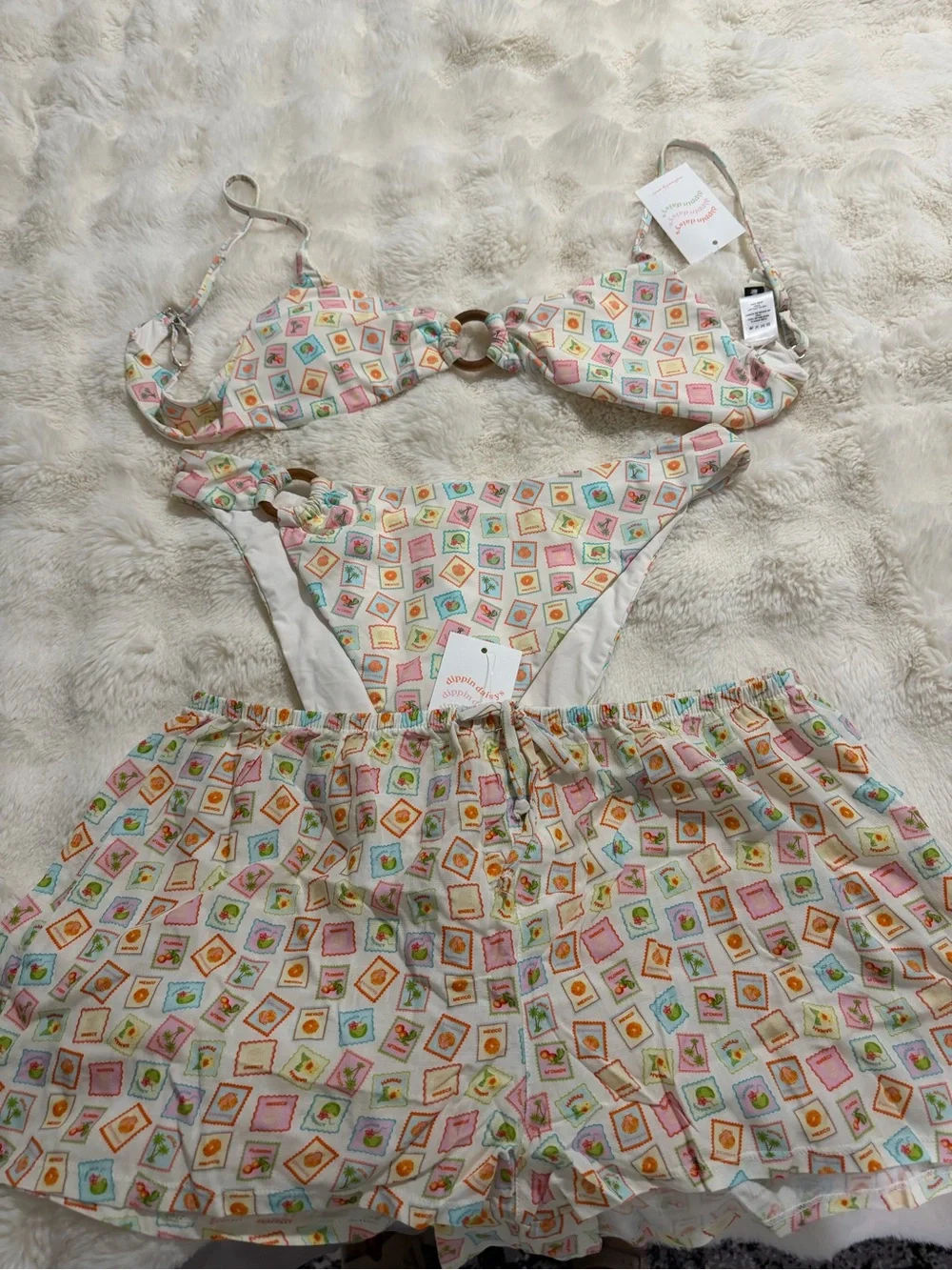 Dippin’ Daisy’s Bikini Set with matching shorts. NWT